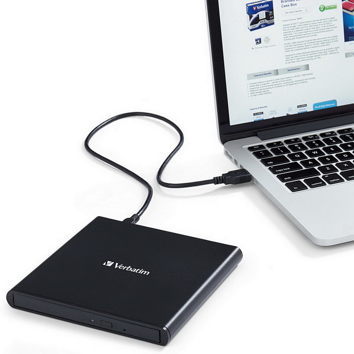 DVD RW +/- Verbatim External USB 2.0 Black Slimline