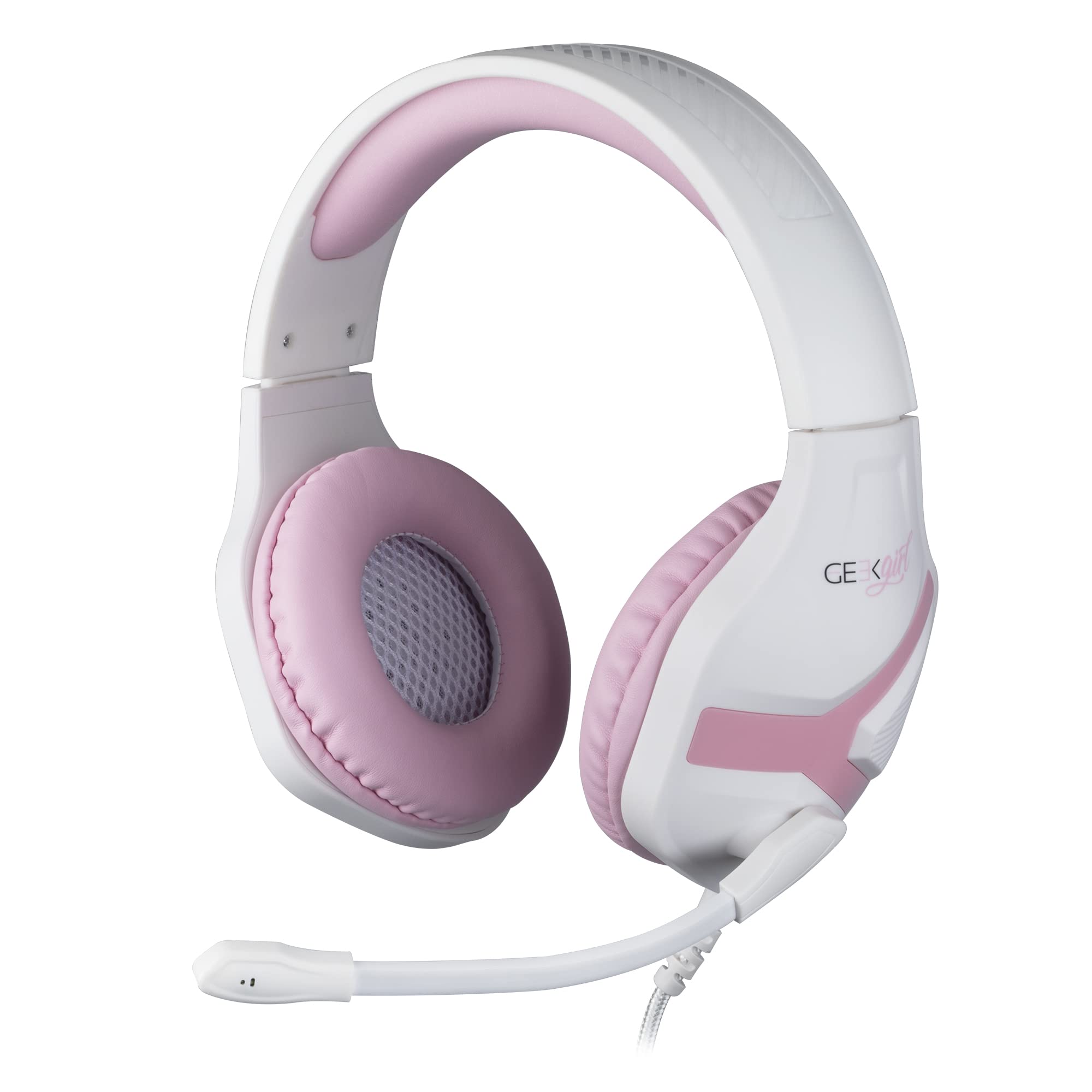 Headphones Konix Gaming Geek Girl Crystal White/Pink SWITCH/PS4/PS5/XBOX/TABLET/PHONE