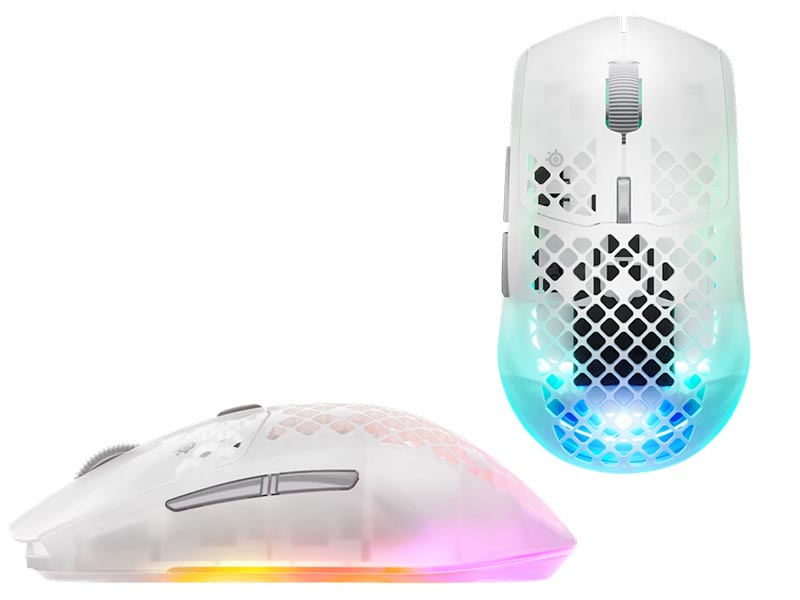 Mouse SteelSeries Aerox 3 Gen 2 Wireless/Bluetooth Gaming Optical RGB, AquaBarrier IP54, Ghost