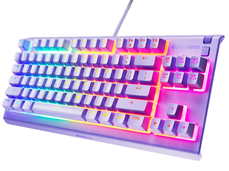 Keyboard SteelSeries Apex 3 TKL Lavander Gaming IP32 Resistant, Whisper-quiet switches, 8-Zone RGB