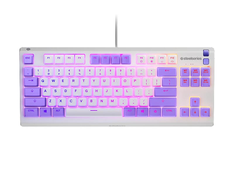 Keyboard SteelSeries Apex 3 TKL Amethyst Gaming IP32 Resistant, Whisper-quiet switches, 8-Zone RGB