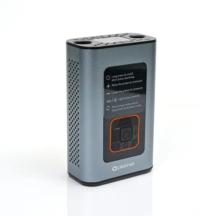 Portable Universal Electric Air Compressor 3 in 1 Platinet, Power Bank 4000mAh, LED Flashlight