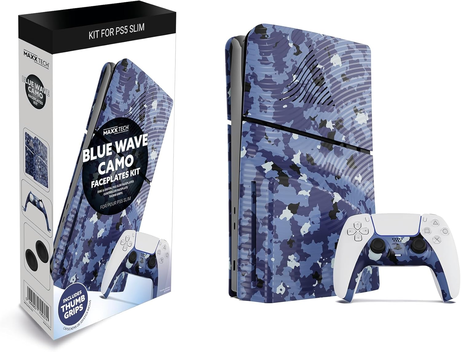 Faceplate for Playstation 5 PS5 Slim Disc/Digital and Dualsense - Blue wave