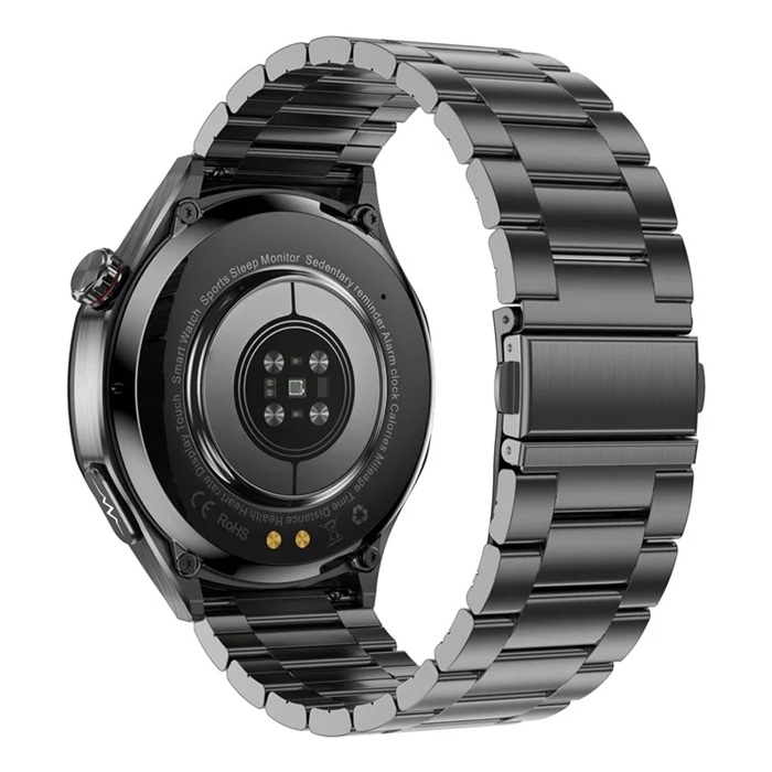 North Edge Healthcare Watch ET456 Black Steel with Heart Rate, Blood Oxygen, Bluetooth Call