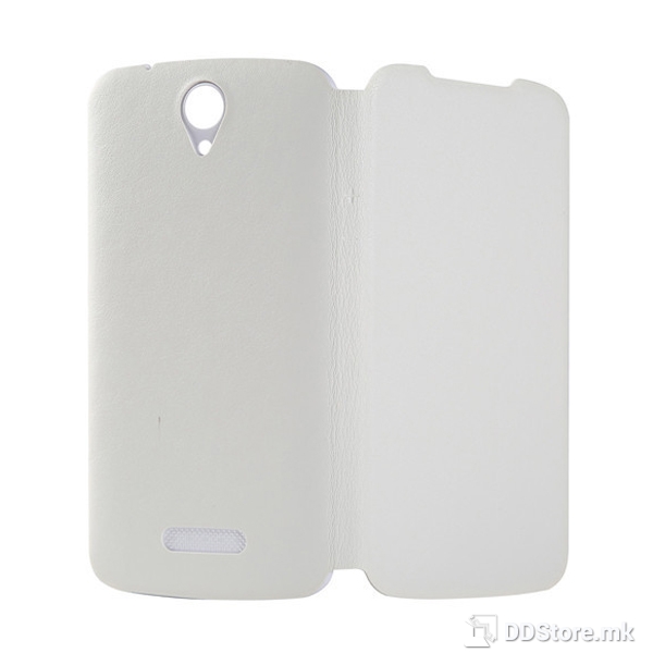 Flip Case for DOOGEE X6 / X6 Pro Leather White + Tempered Glass