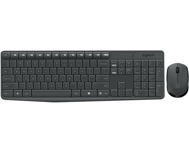 Keyboard Logitech Wireless Desktop MK235 w/Mouse Grey