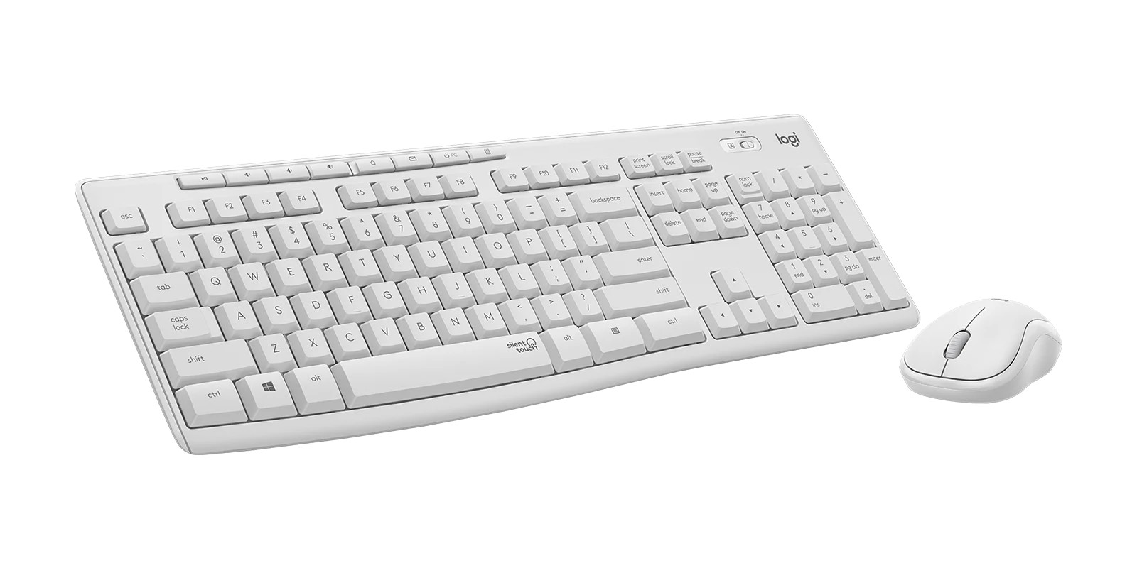 Keyboard Logitech Wireless Desktop MK295 Combo w/Mouse Silent White