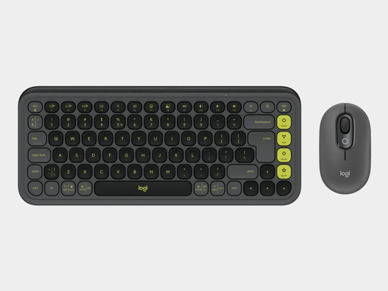 Keyboard Logitech Wireless POP Icon Combo w/Mouse Graphite/Green