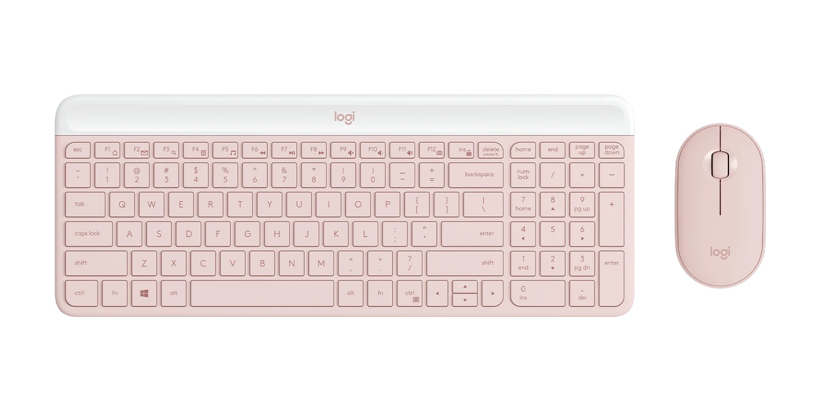 Keyboard Logitech Wireless Desktop MK470 w/Mouse Slim Rose
