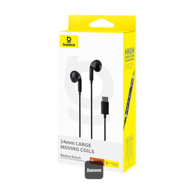 Earphones Baseus Encock CZ17 Type-C w/ Microphone Black