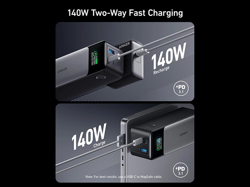 Power Bank Anker 737 140W(Power Core 24K) Type-C Black