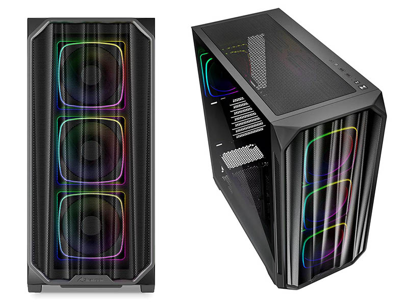 ATX Midi Tower Case Sharkoon AK5M Black ARGB w/2xUSB 3.0, Type-C USB 3.2, 4x 120mm Fans