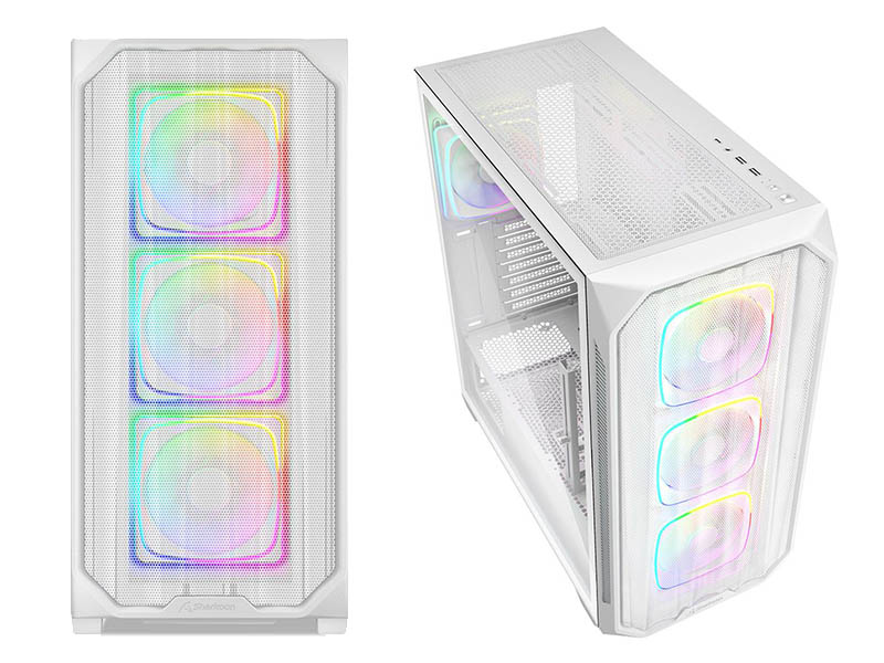 ATX Midi Tower Case Sharkoon AK5M White ARGB w/2xUSB 3.0, Type-C USB 3.2, 4x 120mm Fans