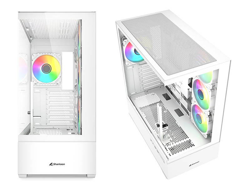 ATX Midi Tower Case Sharkoon AK6 White ARGB w/2xUSB 3.0, Type-C USB 3.2, 4x 120mm Fans