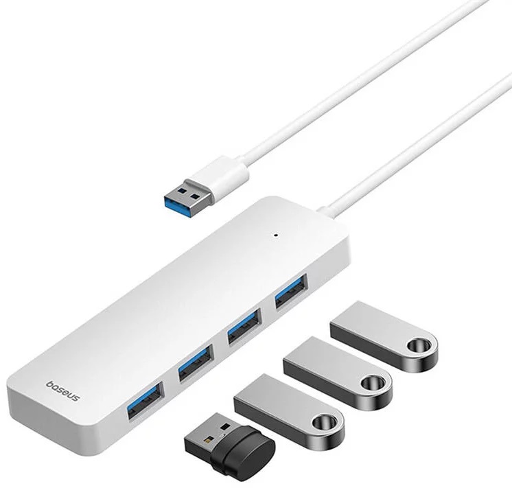 USB HUB 3.0 4-Port Baseus UltraJoy Moon White
