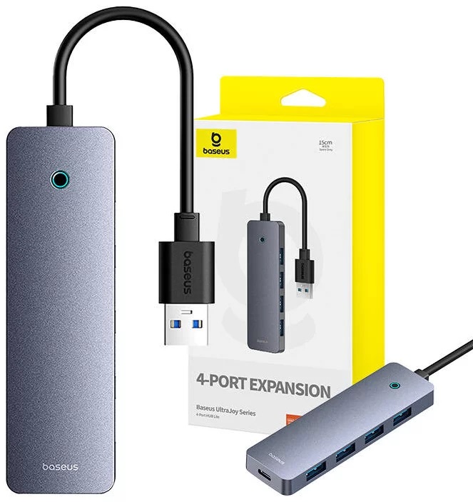 USB HUB 3.0 4-Port Baseus UltraJoy Space Gray