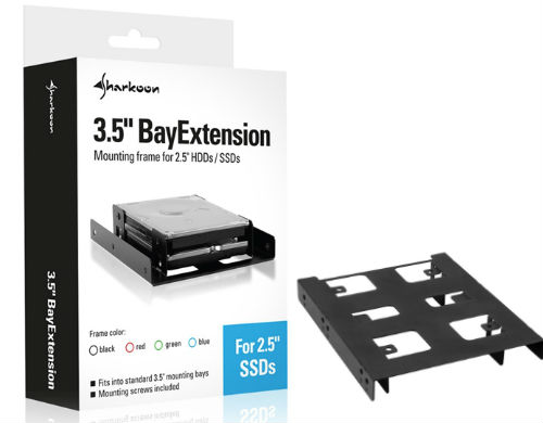 BayExtension Sharkoon 3.5" for 2.5" HDD/SSD Black