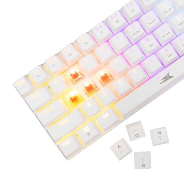 Keyboard Baracuda Gaming Dolphin White Mechanical RGB Red Switch