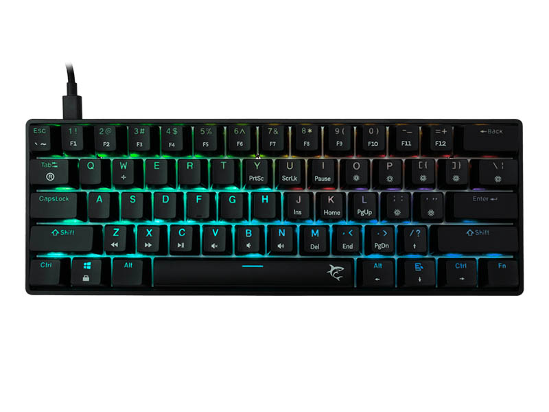 Keyboard White Shark Gaming Shinobi 2 60% Mechanical RGB Black Brown Switch Hot-Swap