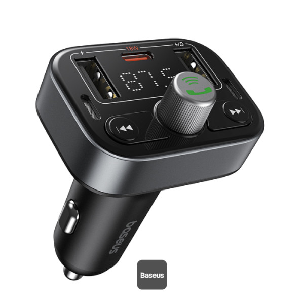 Wireless Bluetooth FM Transmitter Baseus S-09 Lite Hands Free/Dual Charger w/LCD Display, SD Card