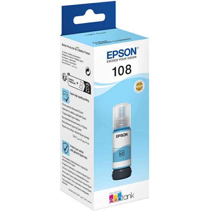 Cart.Epson 108 Light Cyan Ink Bottle L8050/L18050