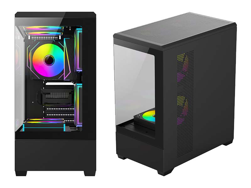 ATX Midi Tower Case DarkFlash C365 Black w/USB 3.0, USB 2.0, 5x 120mm LED Fans