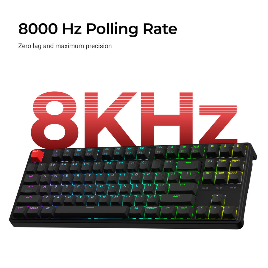 Keyboard Keychron C3 Pro 8K TKL QMK Wired Swappable RGB Super Banana Switch - Black