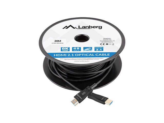 Cable HDMI M/M 20m v.2.1 8K Optical Black Lanberg