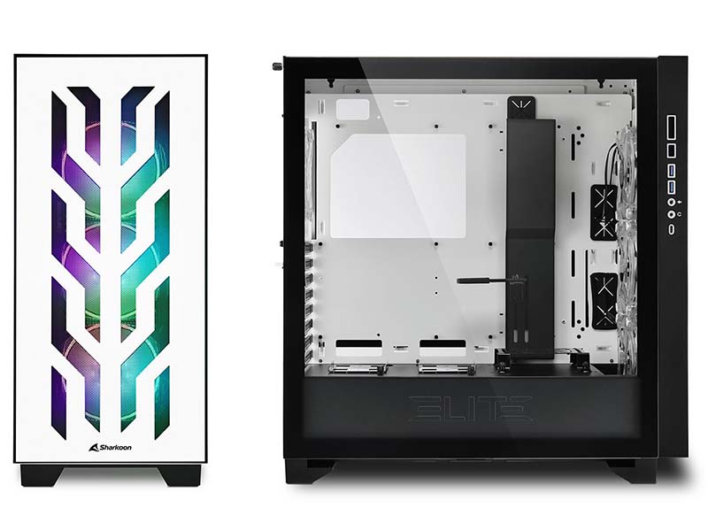 ATX / E-ATX Midi Tower Case Sharkoon ELITE SHARK CA300T RGB White w/2xUSB 3.0, 4x120mm RGB Fans