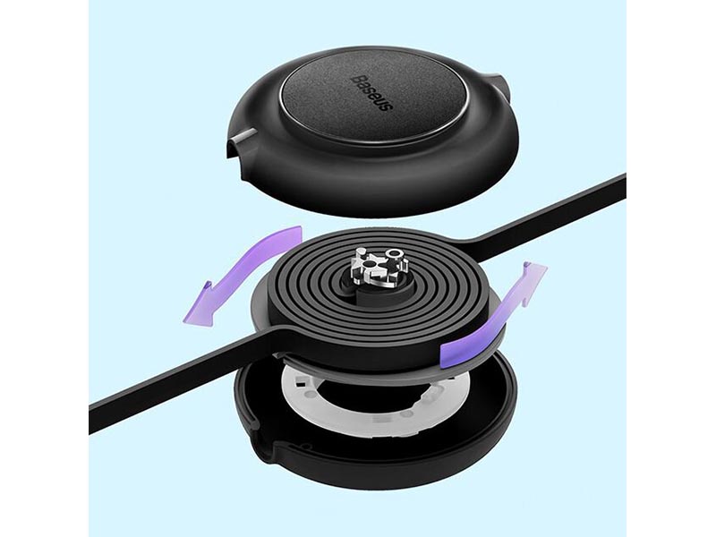 Cable 3in1 USB 2.0 Type-A to Micro USB, Type-C & Lightning 1.1m Retractable Baseus PD 66W Black