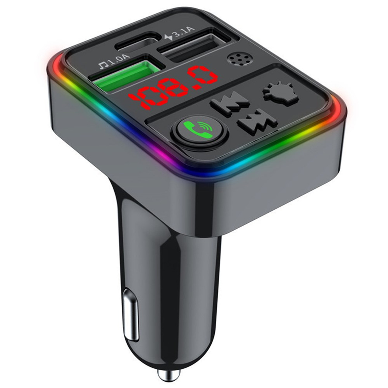 Fresh Fab Finds FM Transmitter Hands-free Car Charger W/ Remote Control Phone Stand 3.5 mm Headphone Jack Gooseneck Holder Fit For Smart Phone iPod MP3 main image 1