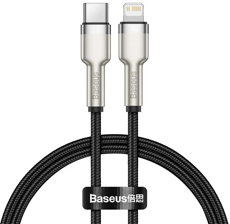 Cable USB 2.0 Type-C to Lightning 0.25m Baseus Cafule Series PD 20W Metal Black