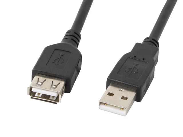Cable USB 2.0 AM to AF 1.8m Extension Lanberg