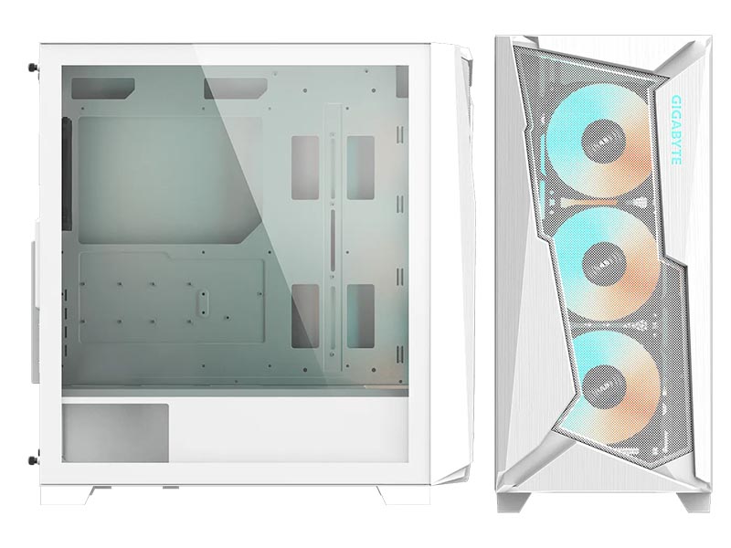 ATX Midi Tower Case Gigabyte C301 GLASS V2 White w/2xUSB 3.0, USB 3.1 Type-C, 4x 120mm ARGB Fans