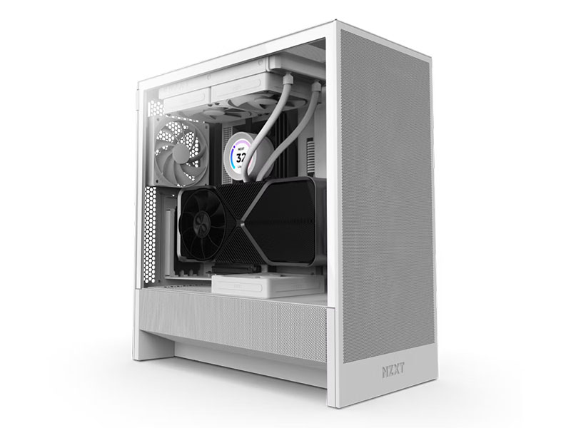 ATX Mid Tower Case NZXT H5 Flow White (2024) w/USB 3.2, Type-C, 2x 120mm (F120Q)