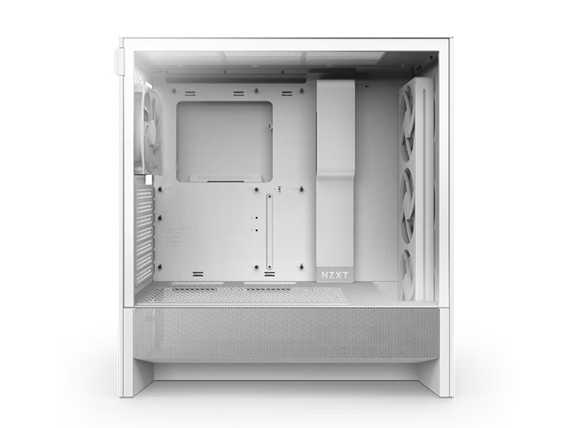 ATX Mid Tower Case NZXT H5 Flow (2024) RGB White w/USB 3.2, 1x 360mm (F360 RGB)/ 1x 120mm(F120Q)
