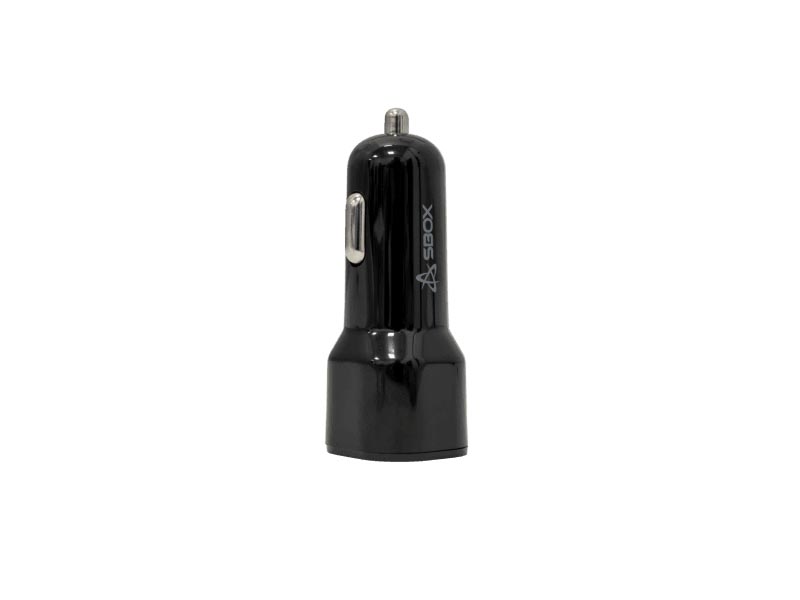 USB Universal Car Charger SBOX Dual USB 3.0 Type-C/Type-A 38W Black