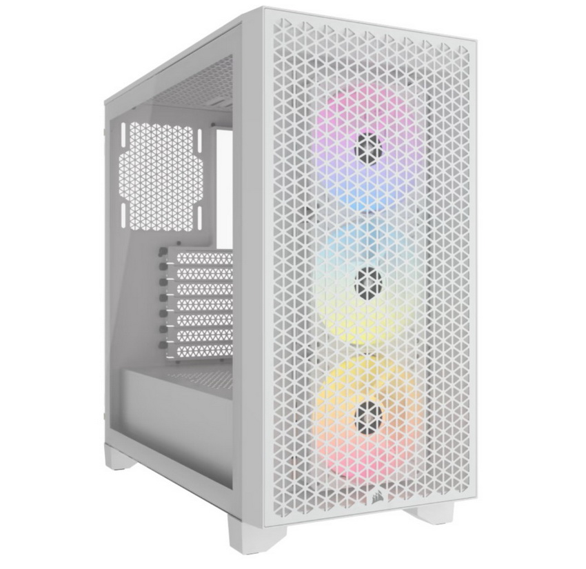 ATX Mid Tower Case Corsair 3000D RGB AIRFLOW White w/Temp. Glass, 2x USB 3.2, 3x120mm (AR120 RGB)