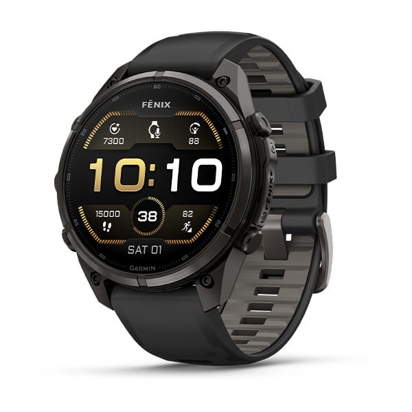 Garmin Smartwatch Fenix 9 Pro 47mm Carbon Gray DLC Titanium w/ Black/Pebble Gray Band
