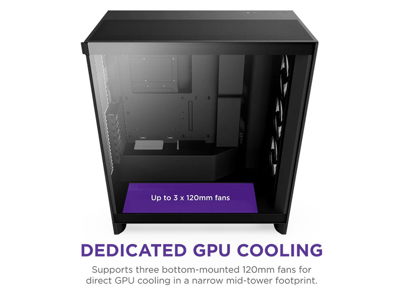 ATX Midi Tower Case NZXT H7 Flow (2024) RGB Black w/USB 3.2, Type-C, 1x 360mm (F360 RGB)
