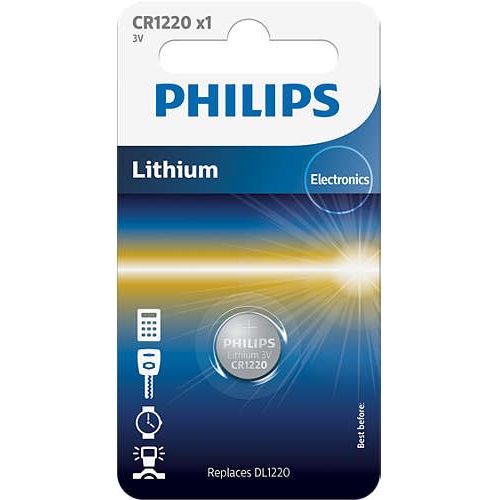 Batteries Philips CR1220 3V 1pack Lithium