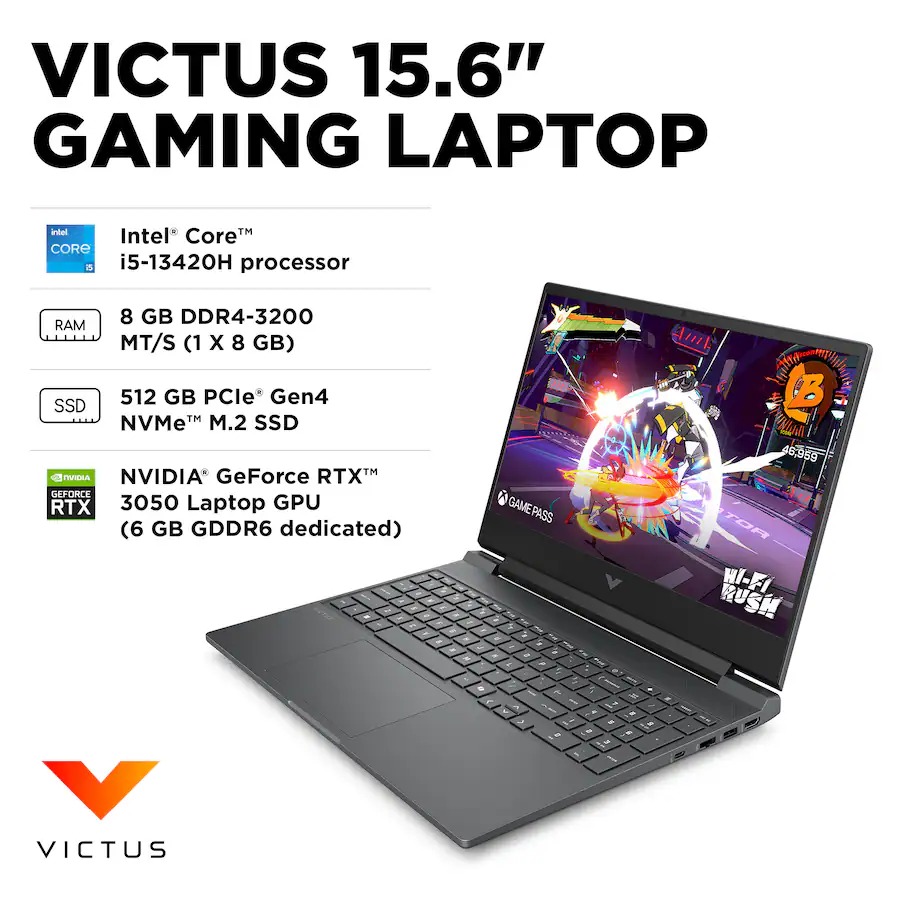 Notebook HP Victus Gaming i5-13420H/8GB/512GB/RTX 3050 6GB/15.6" FullHD 144Hz/Win11