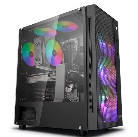ATX / E-ATX Midi Tower Case Deepcool MATREXX 55 MESH ADD-RGB 4F Black w/USB3.0,2x USB2.0,x4 RGB Fans