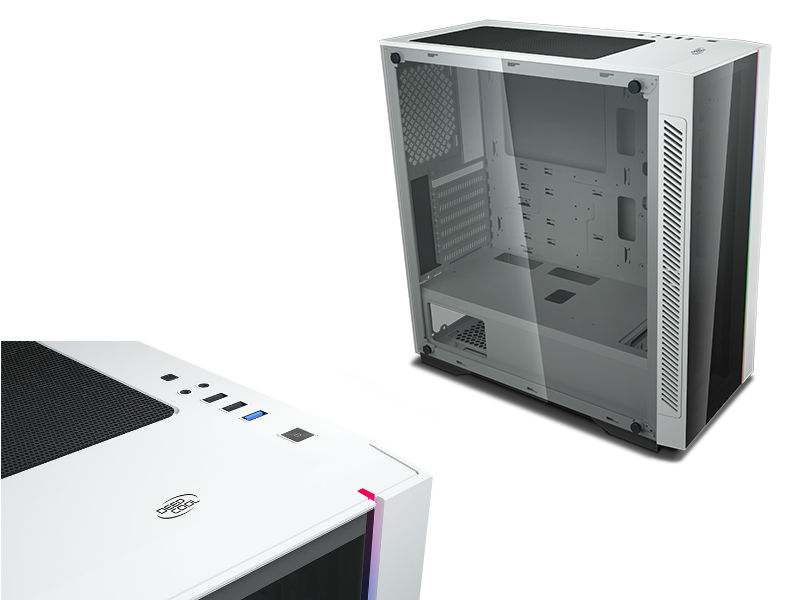ATX / E-ATX Midi Tower Case Deepcool MATREXX 55 V3 ADD-RGB WH 3F w/USB 3.0, 2x USB 2.0, x3 RGB Fans