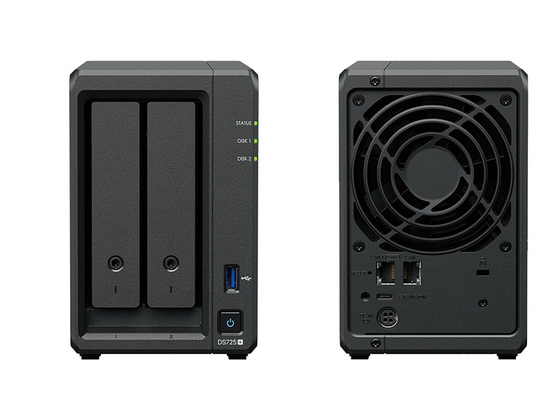 Synology NAS Disk Station DS725+ 2-Bay 64-bit Dual-Core 2.6GHz-3.1GHz/4GB DDR4 ECC SODIMM