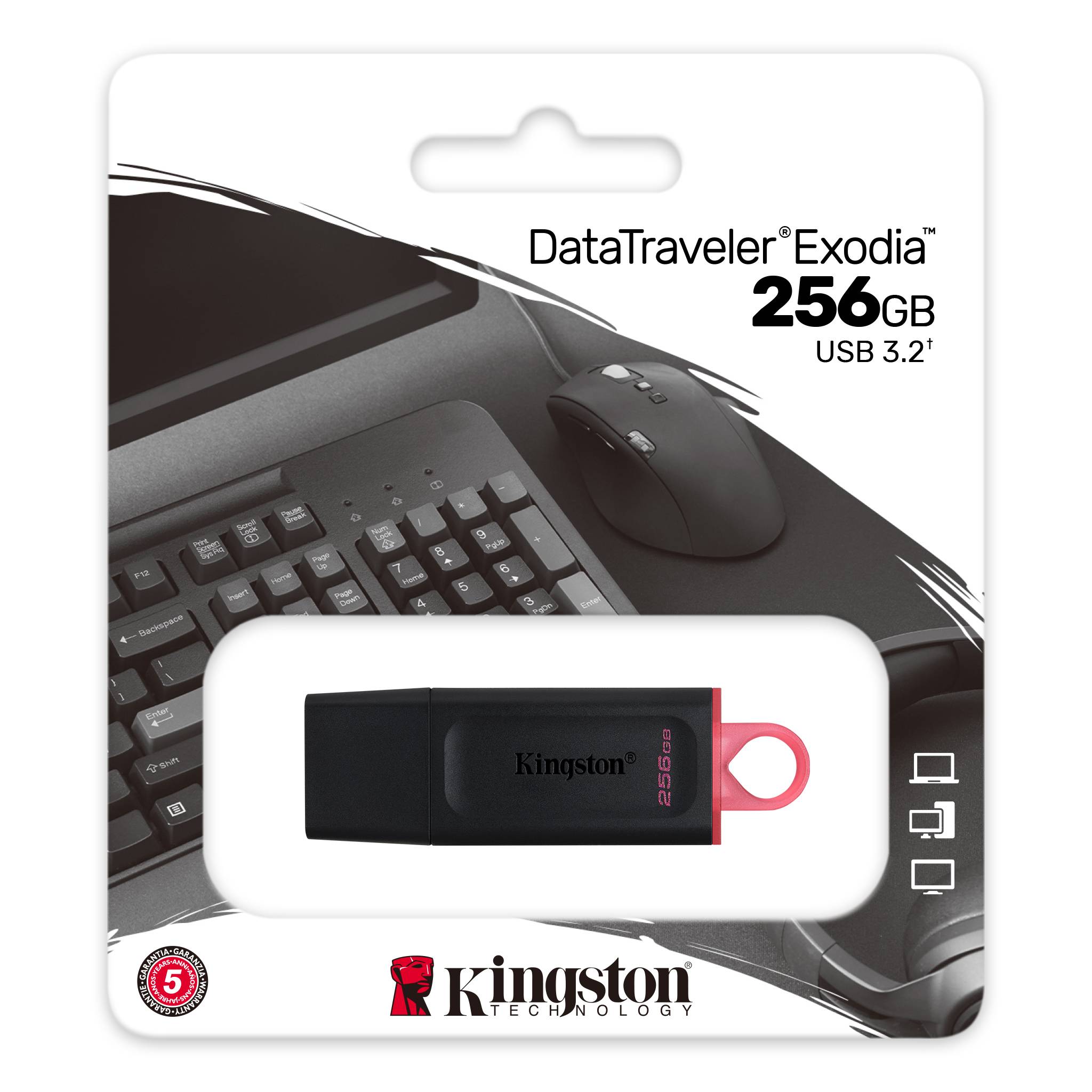 USB Drive 256GB Kingston DataTraveler Exodia Gen1 USB 3.2
