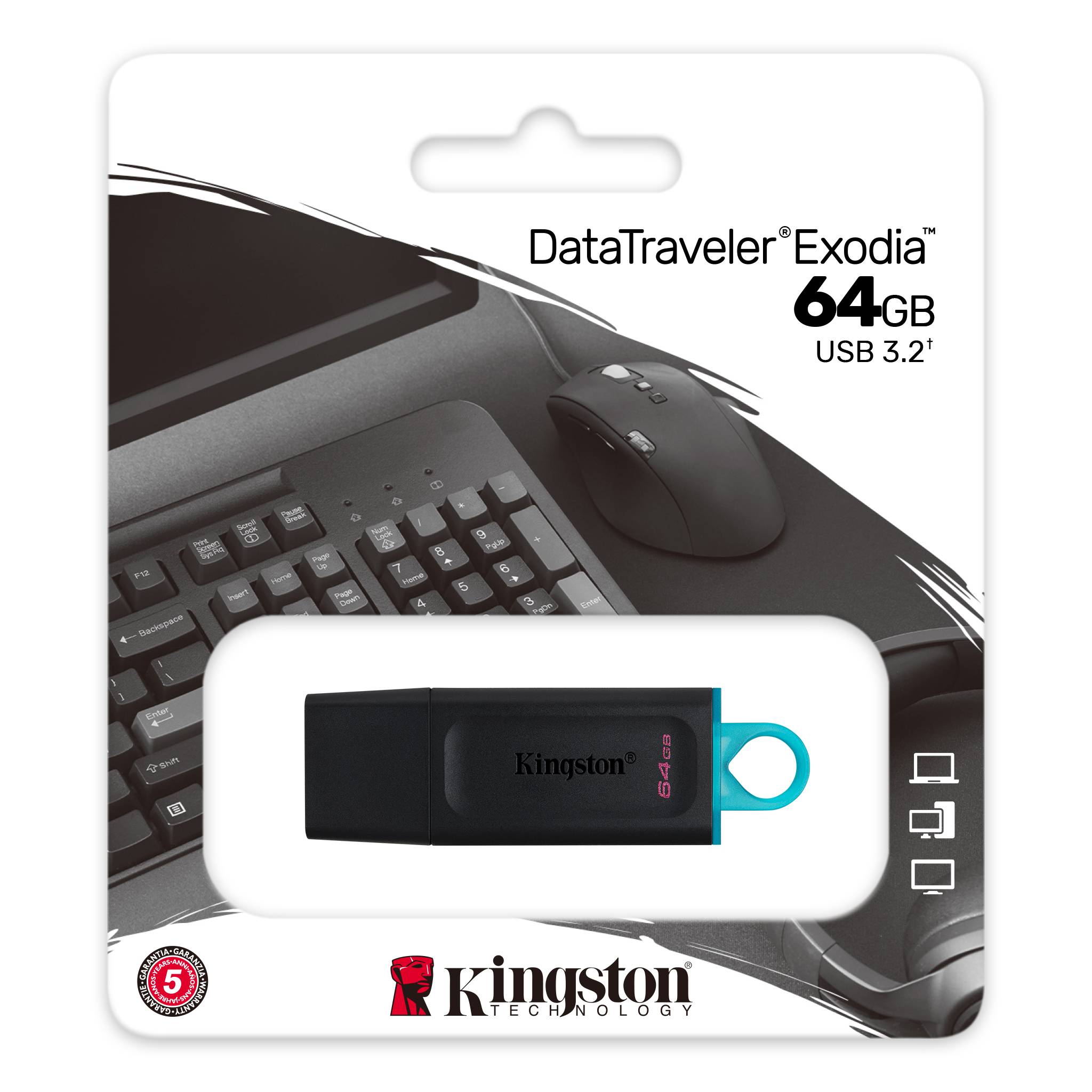 USB Drive 64GB Kingston DataTraveler Exodia Gen1 USB 3.2