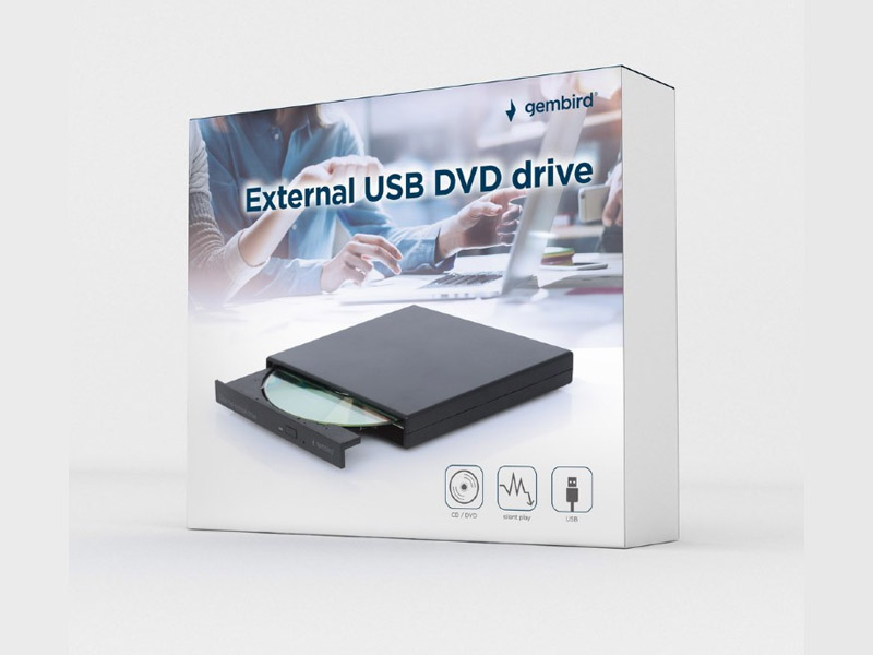 DVD RW +/- Gembird External USB 2.0 Black