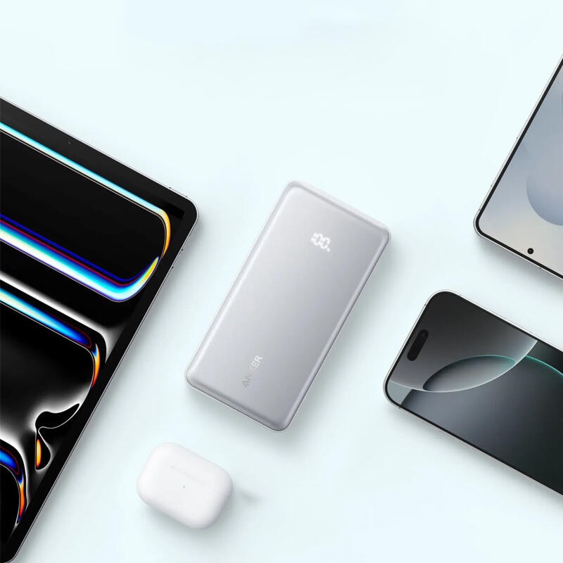 Power Bank Anker Zolo 20K, 22.5W, (Built-In USB-C Cable) White