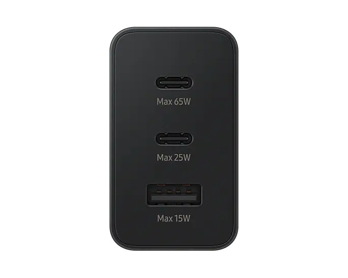 Samsung Super Fast Charger PD 65W Trio w/ USB-A and USB-C Black